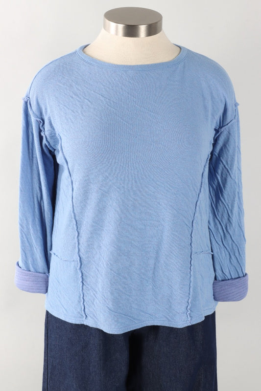 Raw Edge Top - Forget-me-not