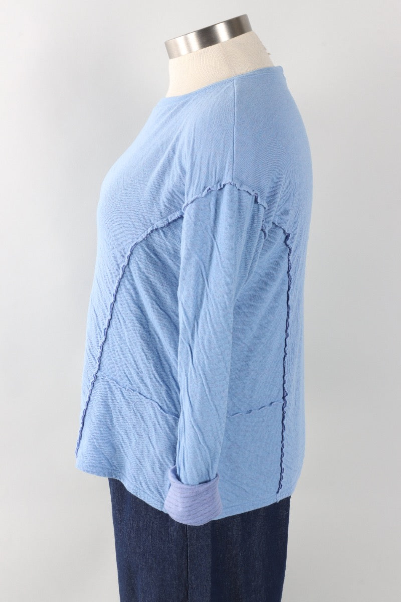 Raw Edge Top - Forget-me-not