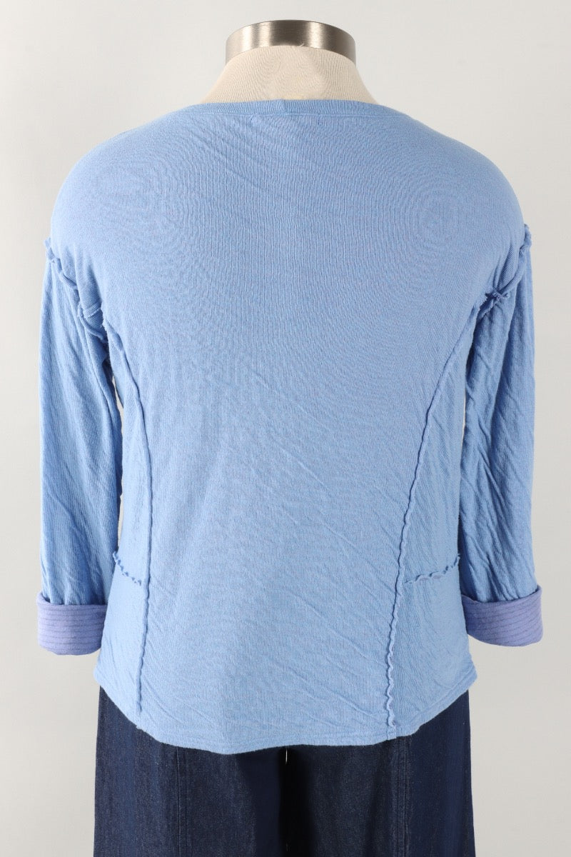 Raw Edge Top - Forget-me-not
