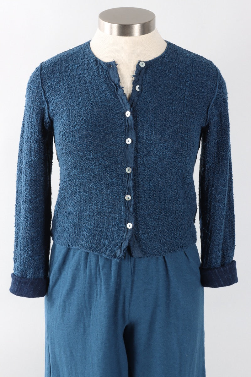 Crop Cardigan - Naval Sweater Knit