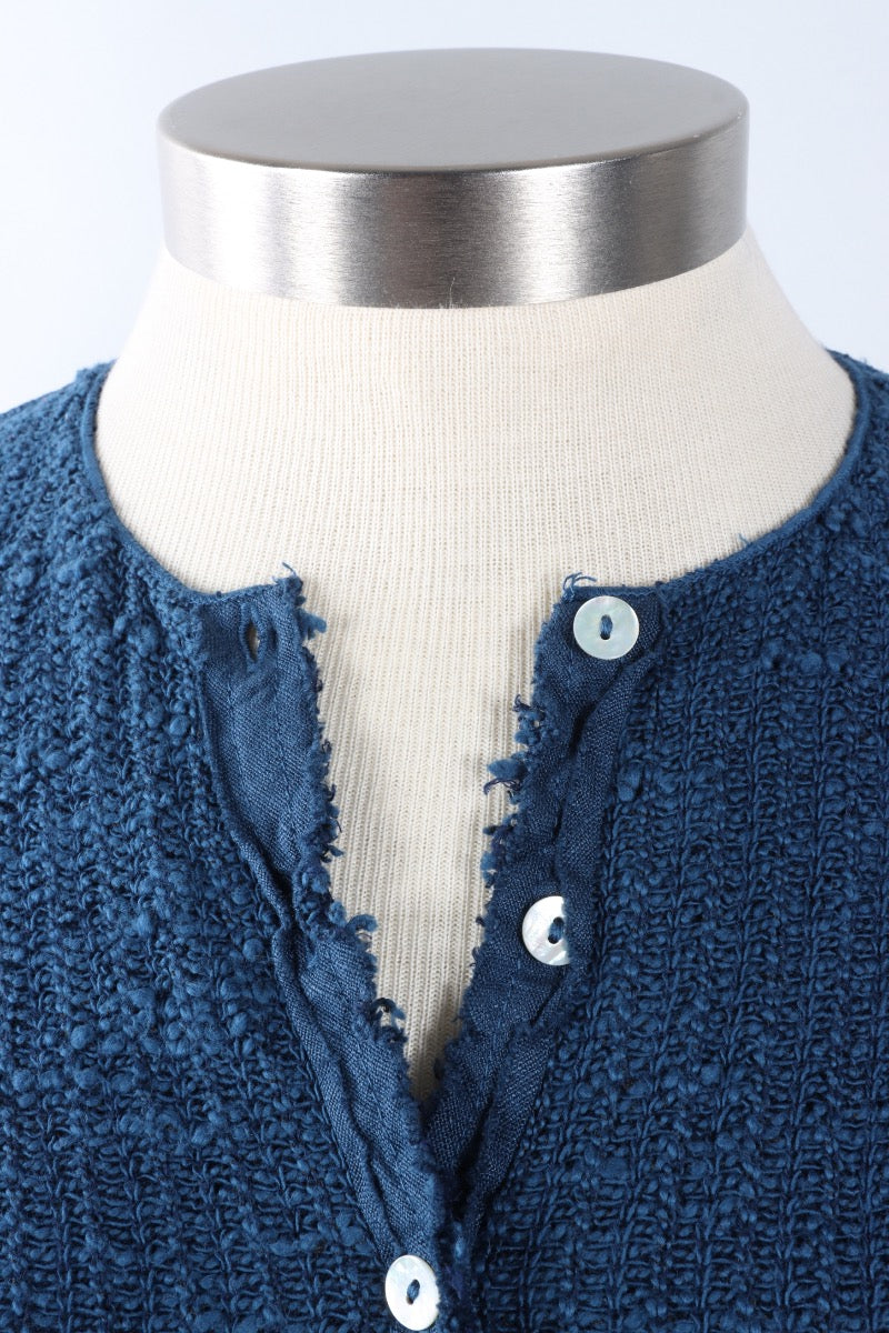 Crop Cardigan - Naval Sweater Knit