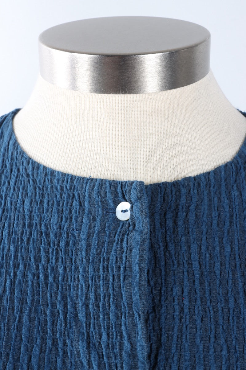 3/4 Sleeve Cropped Jacket - Naval Stripe Crinkle