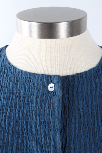 3/4 Sleeve Cropped Jacket - Naval Stripe Crinkle