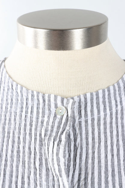 3/4 Sleeve Cropped Jacket - White Stripe