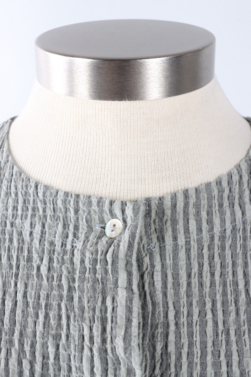3/4 Sleeve Cropped Jacket - Overcast Stripe