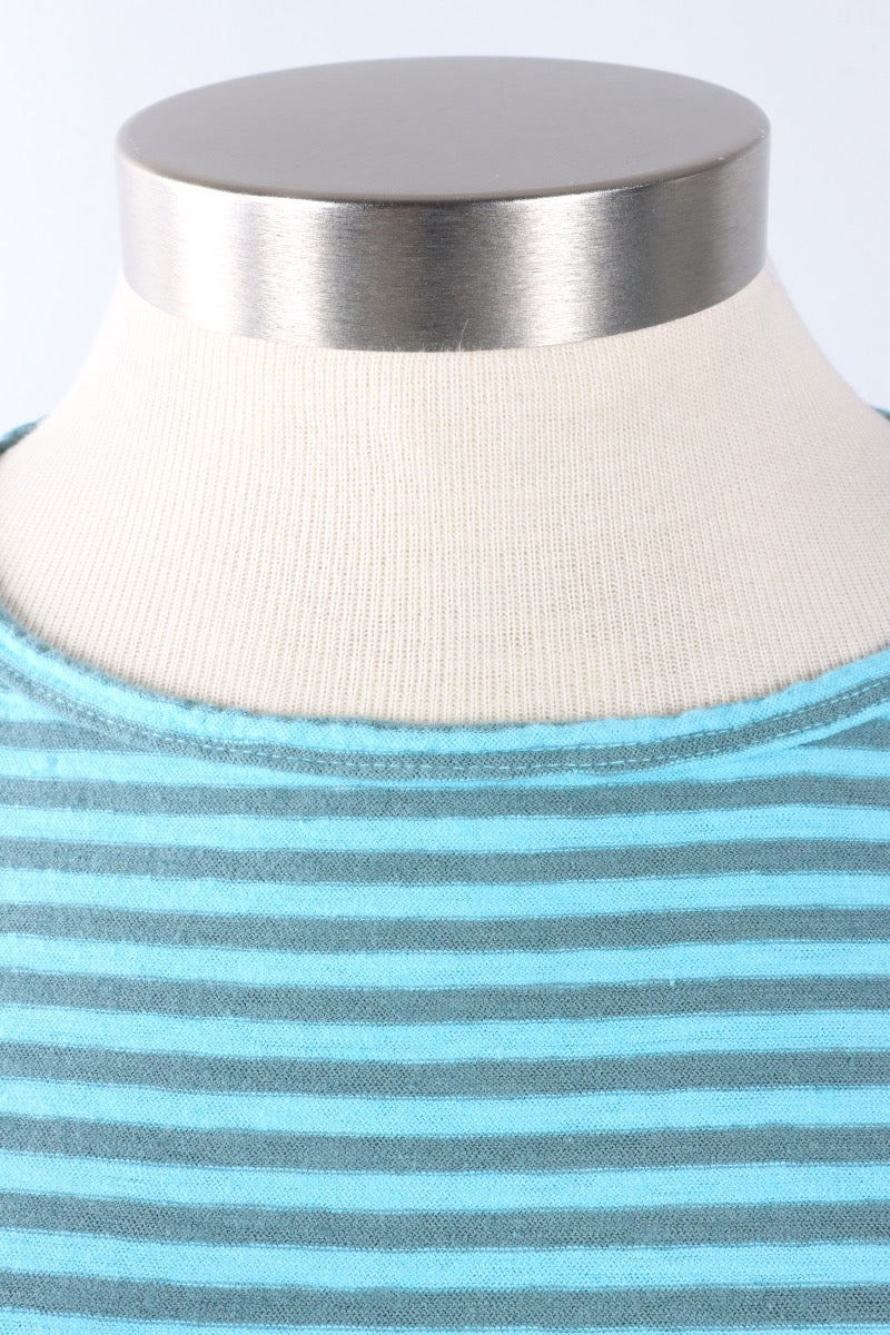 Elbow Sleeve Top - Atoll Stripe