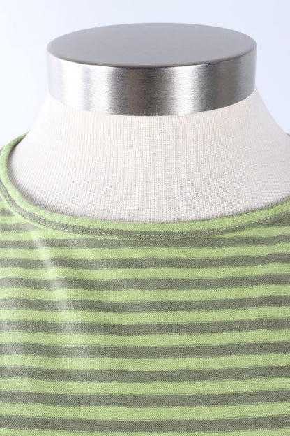 Elbow Sleeve Top - Verde Stripe