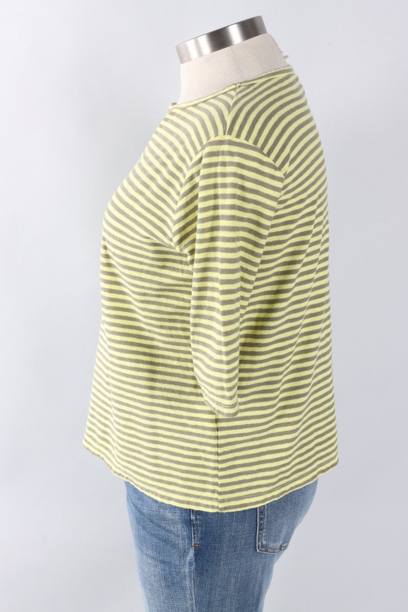 Elbow Sleeve Top - Sunburst Stripe
