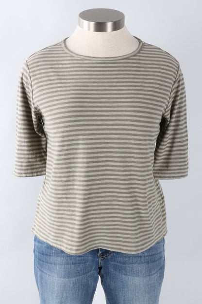 Elbow Sleeve Top - Balsam Stripe