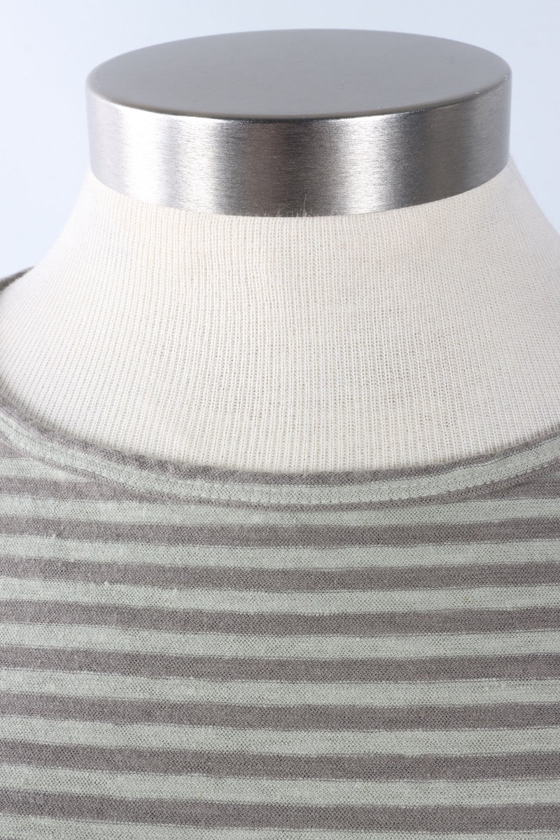 Elbow Sleeve Top - Balsam Stripe