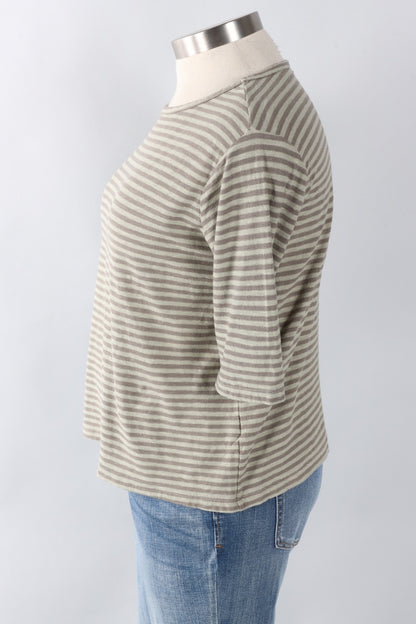 Elbow Sleeve Top - Balsam Stripe
