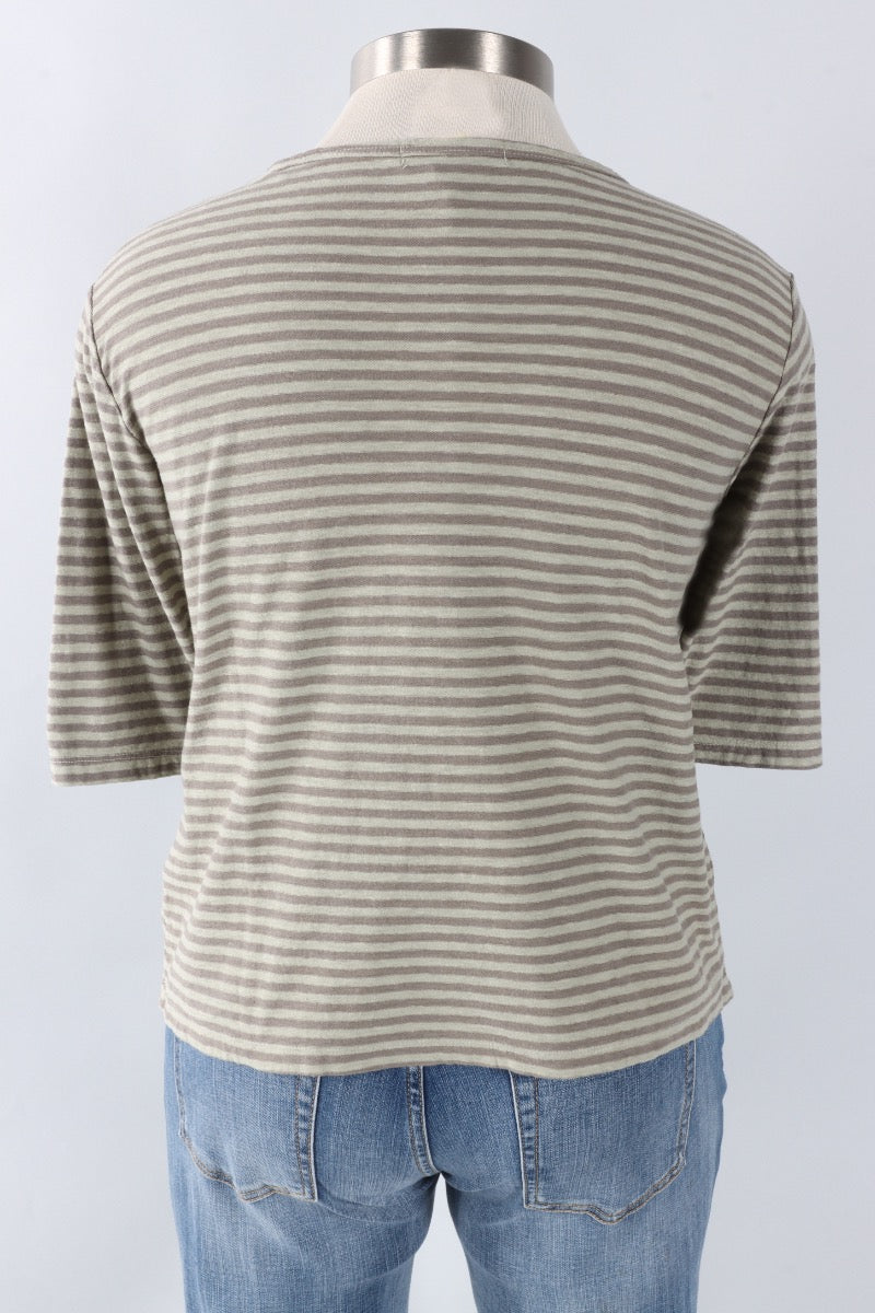Elbow Sleeve Top - Balsam Stripe