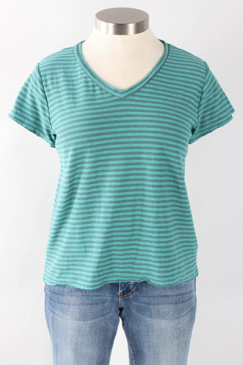 V-Neck Crop Top - Riviera Stripe