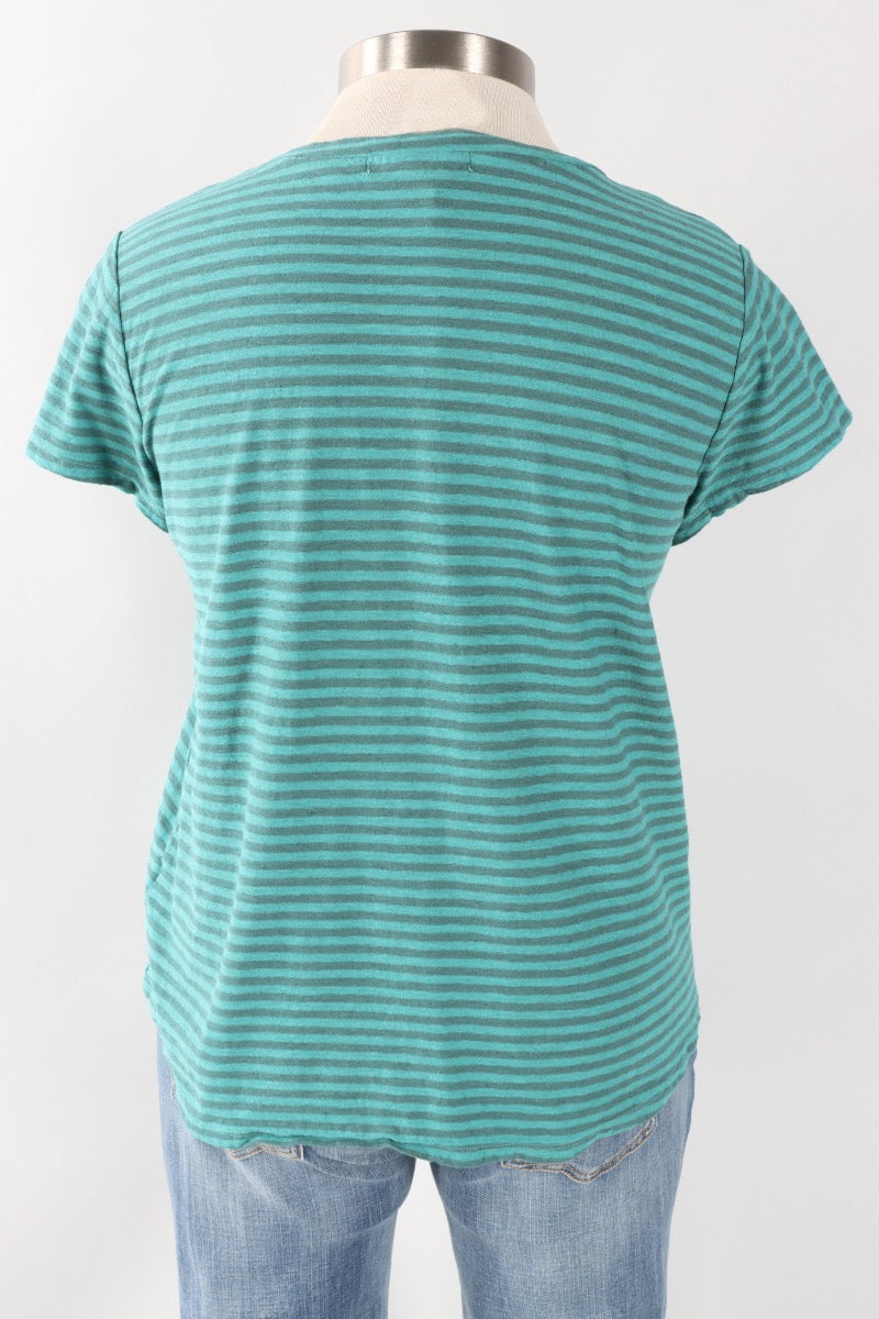 V-Neck Crop Top - Riviera Stripe