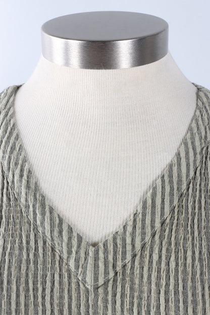 V-Neck Shift Dress - Balsam Crinkle