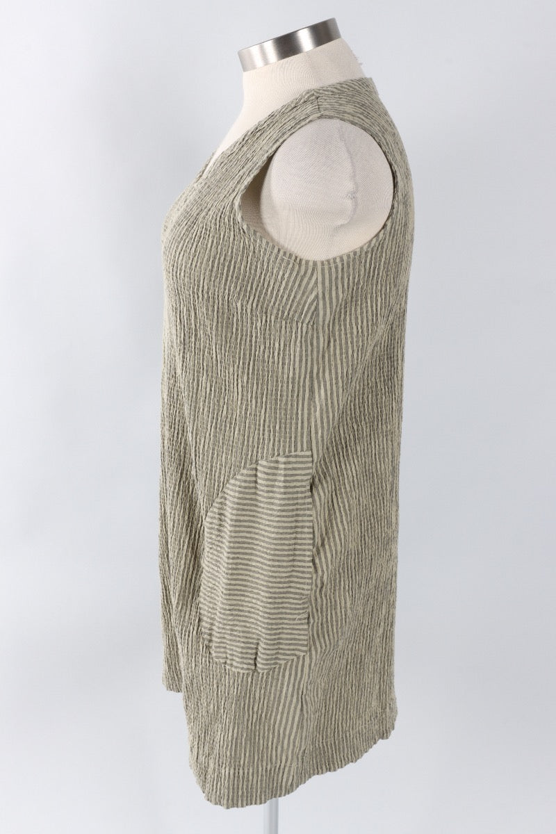 V-Neck Shift Dress - Balsam Crinkle