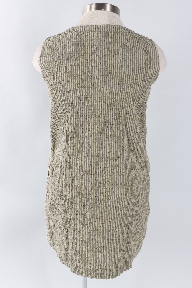 V-Neck Shift Dress - Balsam Crinkle