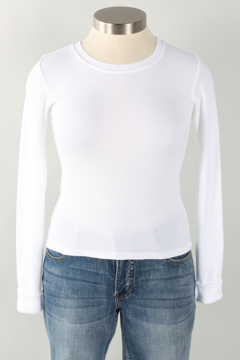 Long Sleeve Thermal Top - White