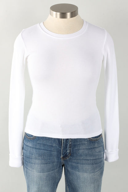 Long Sleeve Thermal Top - White