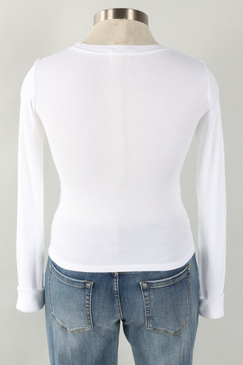 Long Sleeve Thermal Top - White