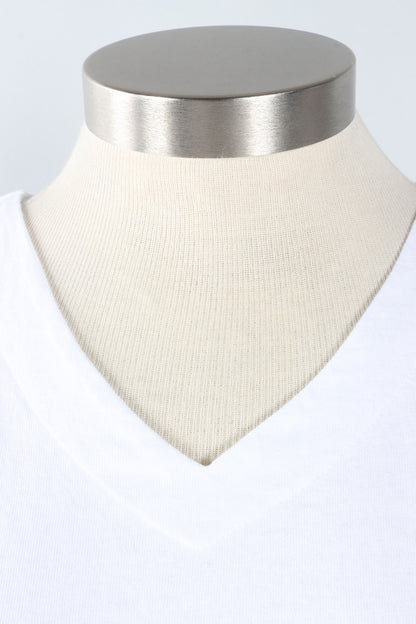 Crop V Neck - White