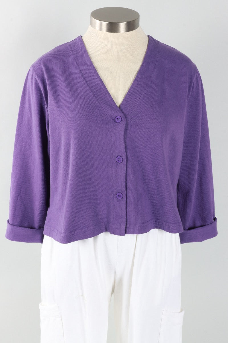 Crop V-Neck Cardigan - Verbena