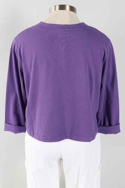 Crop V-Neck Cardigan - Verbena