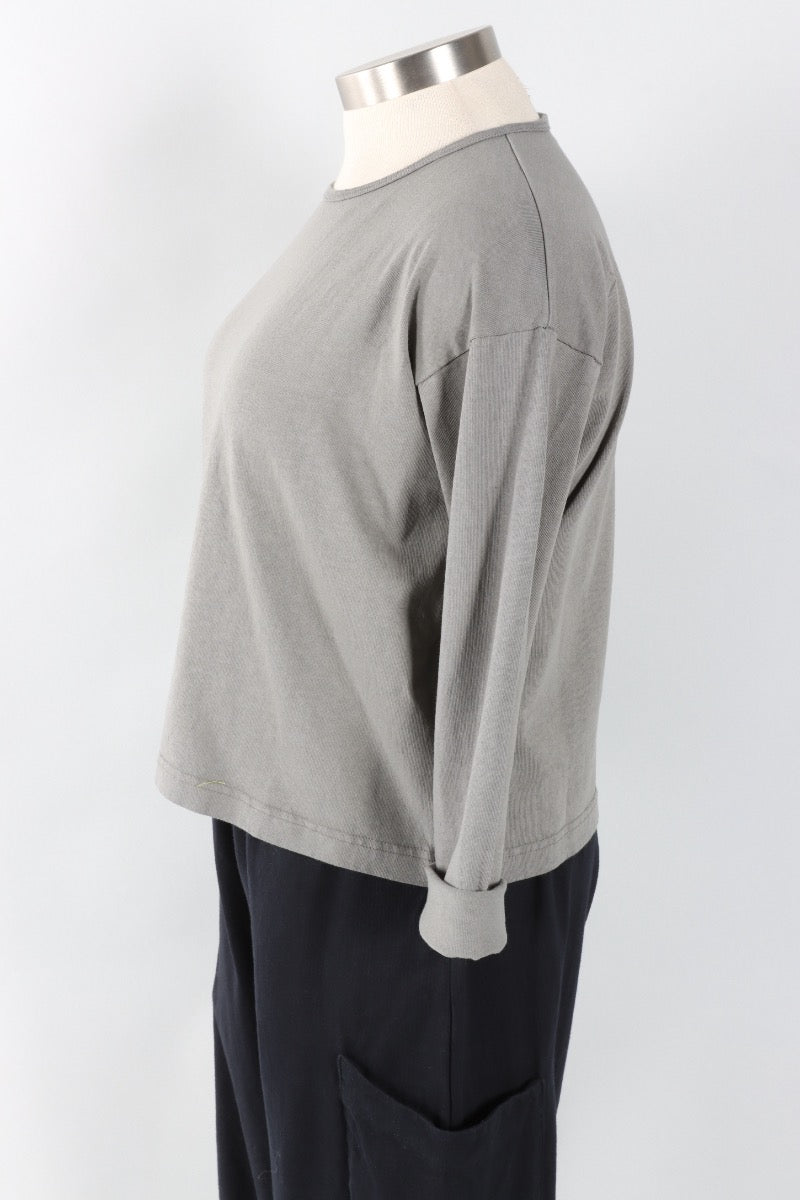 Long Sleeve Crop Crew - Zinc