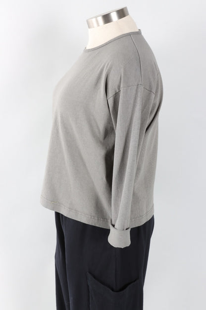 Long Sleeve Crop Crew - Zinc