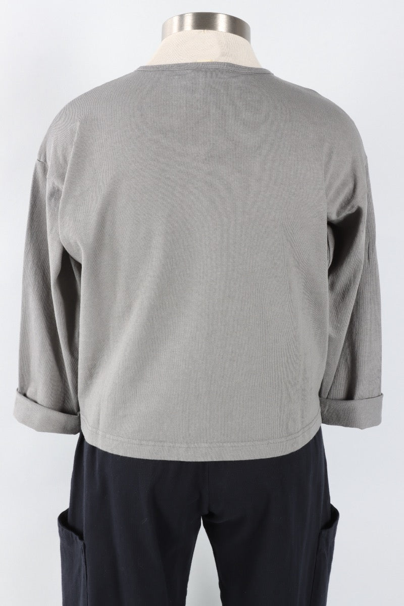 Long Sleeve Crop Crew - Zinc