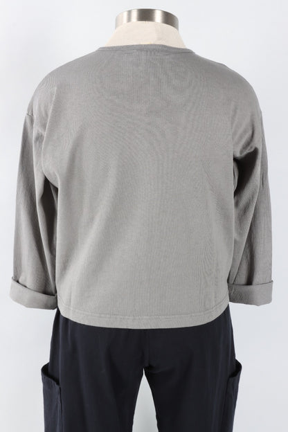 Long Sleeve Crop Crew - Zinc