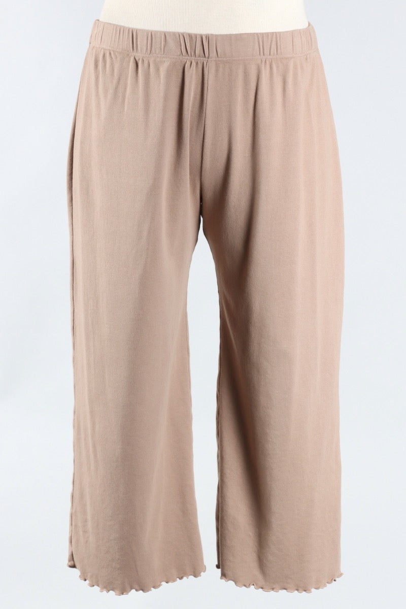 Lettuce Edge Crop Pant - Mushroom