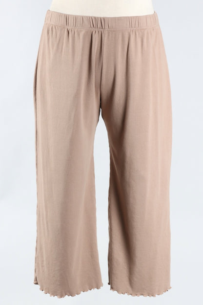 Lettuce Edge Crop Pant Plus - Mushroom