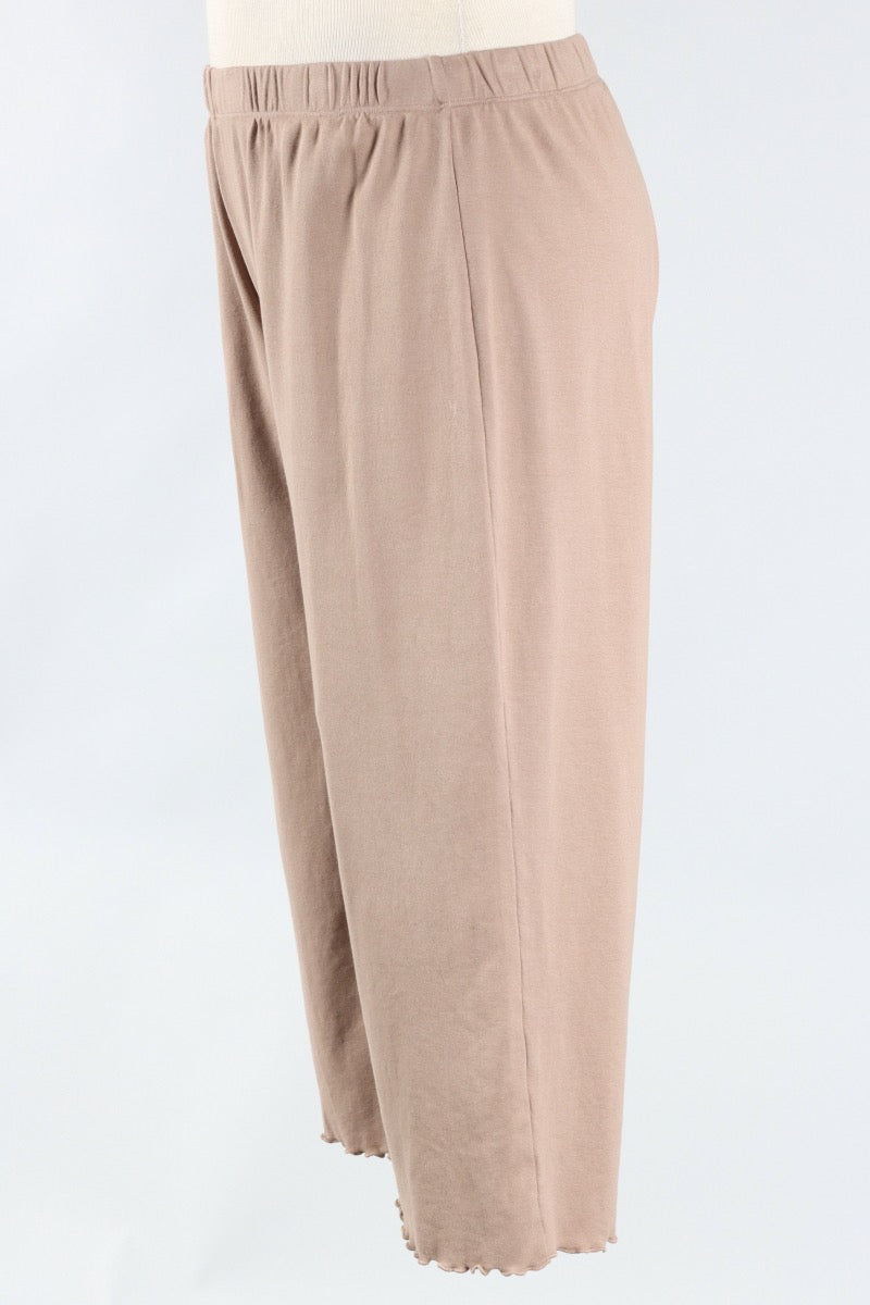 Lettuce Edge Crop Pant - Mushroom