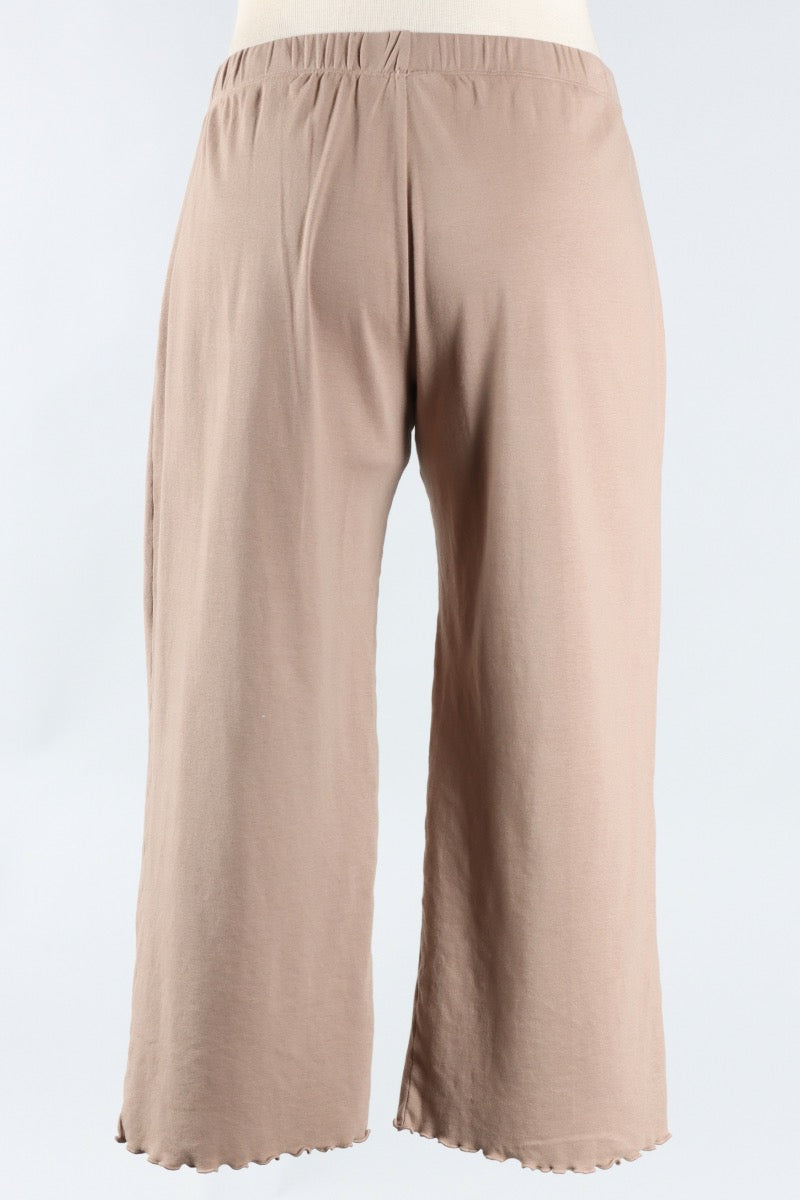 Lettuce Edge Crop Pant - Mushroom