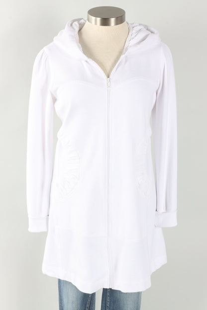 Long Hoodie Jacket - White