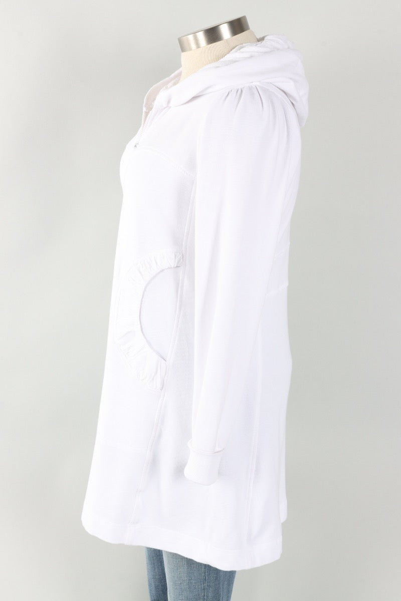 Long Hoodie Jacket - White