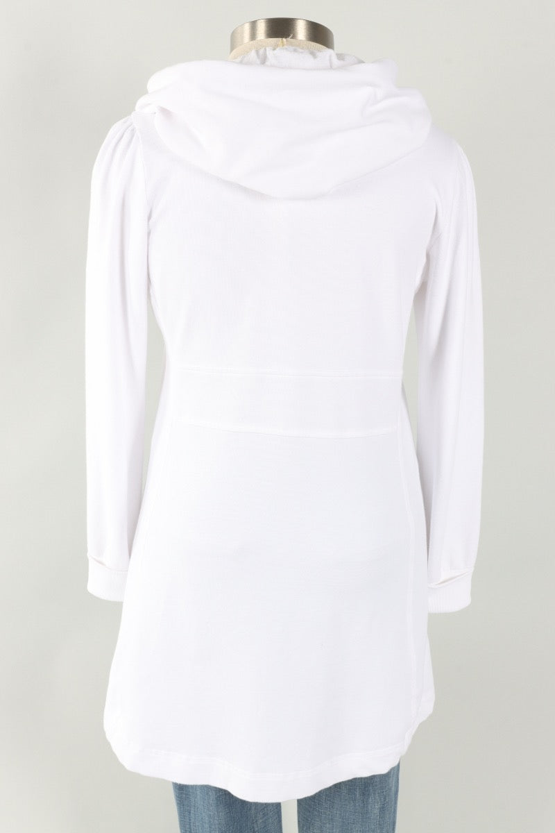 Long Hoodie Jacket - White
