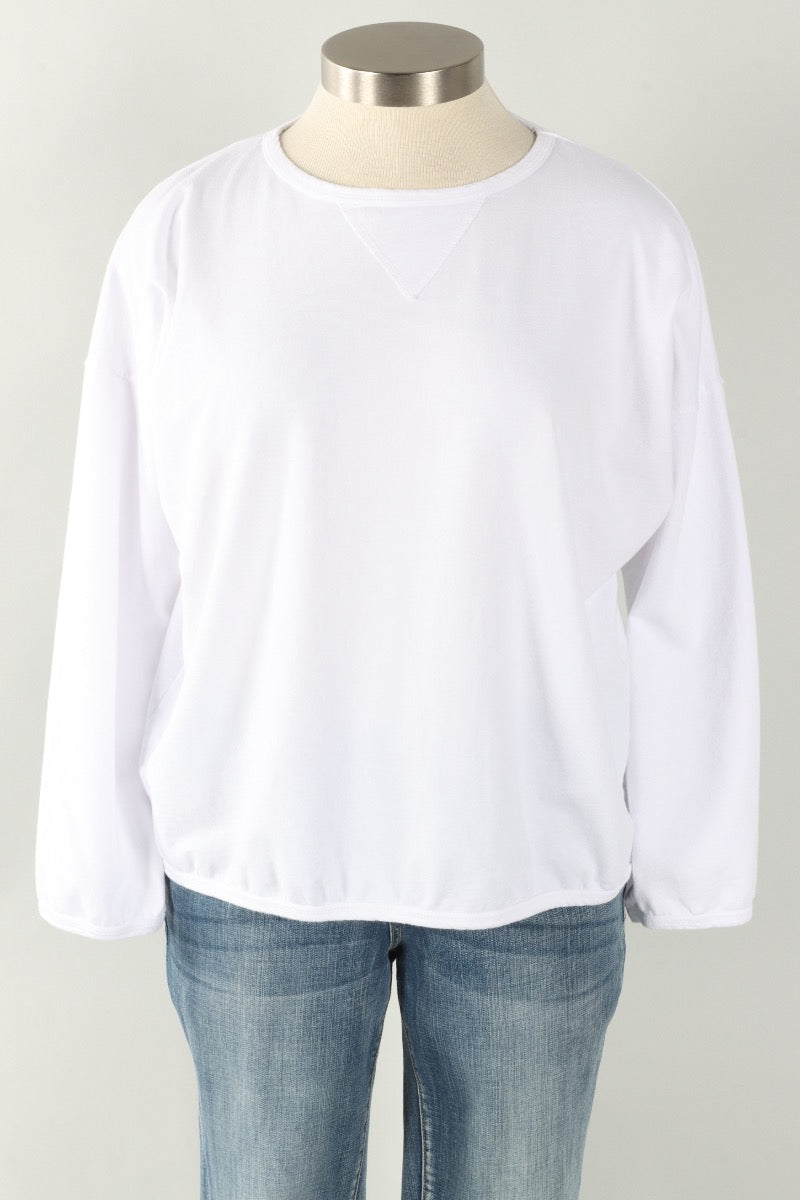 Stretch Terry Sweatshirt - White