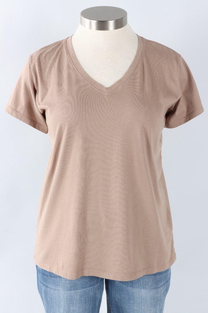 Short Sleeve V-Tee - Mushroom