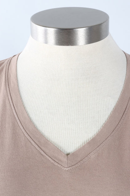 Short Sleeve V-Tee Plus - Mushroom