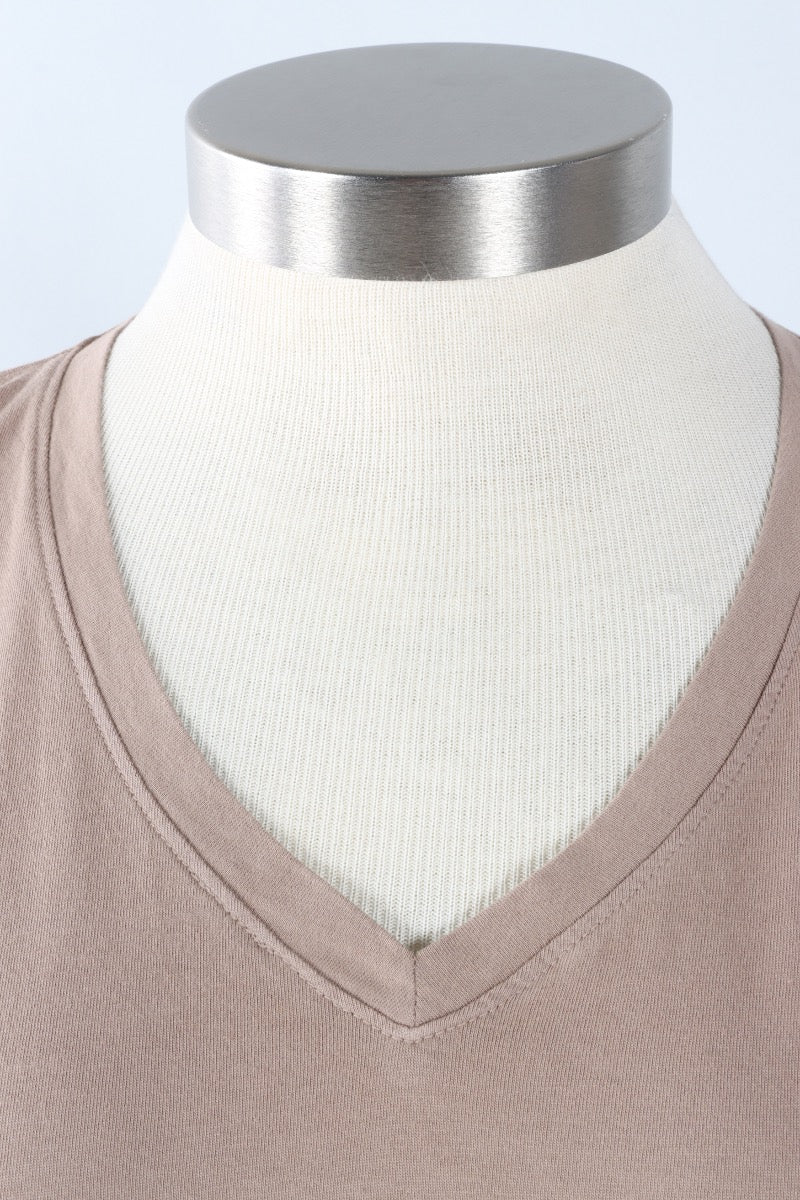 Short Sleeve V-Tee - Mushroom