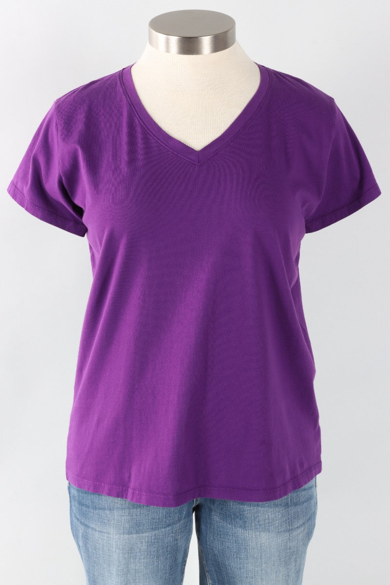 Short Sleeve V-Tee - Violet