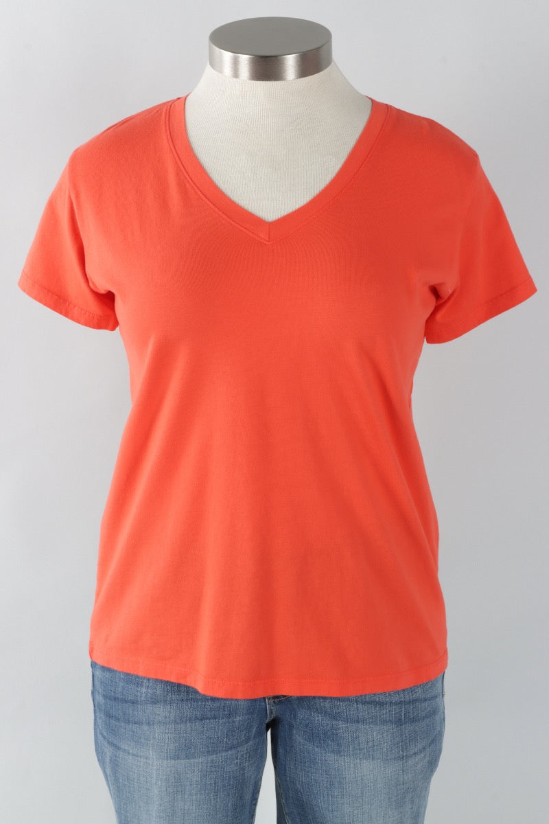 Short Sleeve V-Tee Plus - Poppy