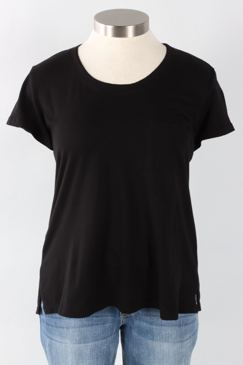 High Low Pocket Tee - Black