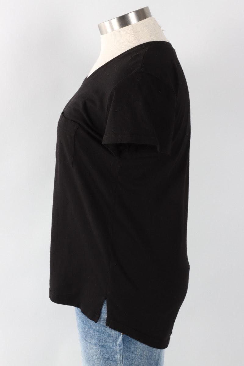 High Low Pocket Tee - Black