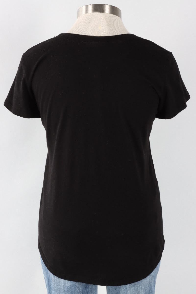 High Low Pocket Tee - Black