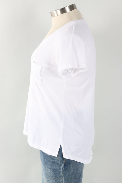 High Low Pocket Tee - White