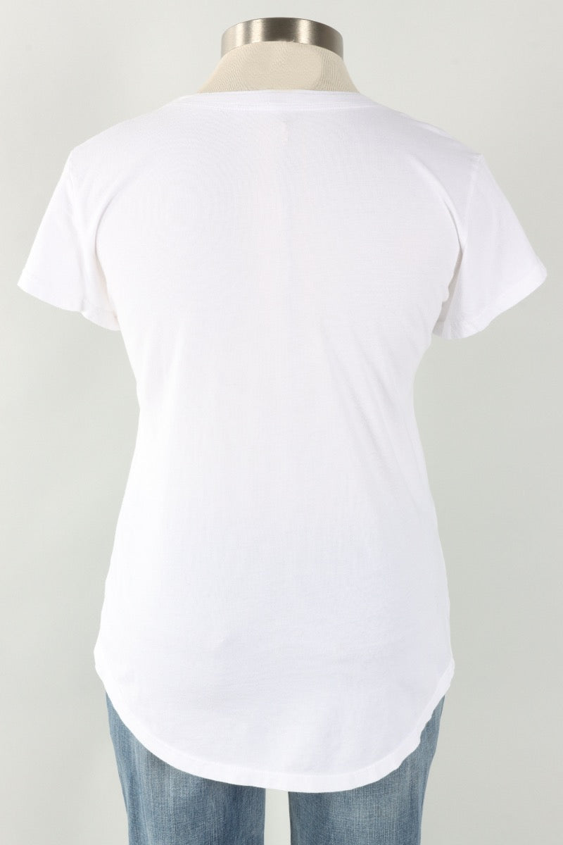 High Low Pocket Tee - White