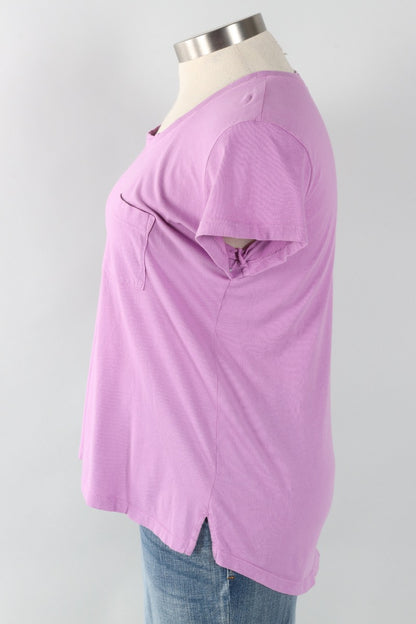 High Low Pocket Tee - Tulip